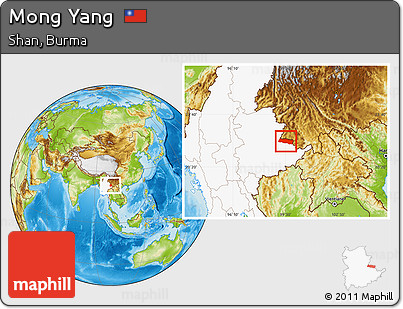 Physical Location Map of Mong Yang, highlighted country