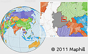 Political Location Map of Mong Yang, highlighted country, highlighted parent region