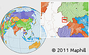 Political Location Map of Mong Yang, highlighted country