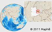 Shaded Relief Location Map of Mong Yang, highlighted parent region