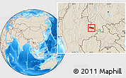 Shaded Relief Location Map of Mong Yang