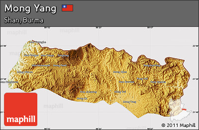 Physical Map of Mong Yang, cropped outside