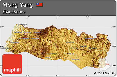 Physical Map of Mong Yang, cropped outside