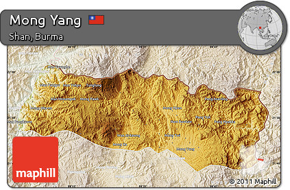 Physical Map of Mong Yang, lighten