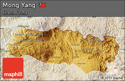 Physical Map of Mong Yang, lighten