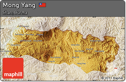 Physical Map of Mong Yang, lighten
