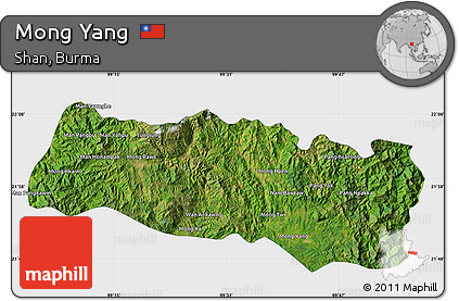 Satellite Map of Mong Yang, single color outside