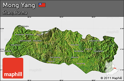 Satellite Map of Mong Yang, single color outside