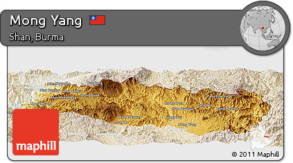 Physical Panoramic Map of Mong Yang, lighten