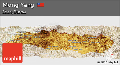 Physical Panoramic Map of Mong Yang, lighten