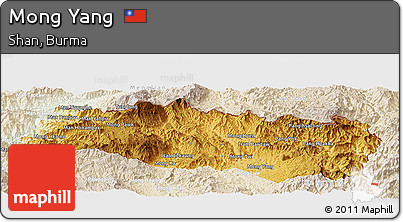 Physical Panoramic Map of Mong Yang, lighten