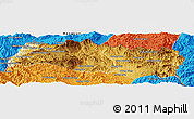 Physical Panoramic Map of Mong Yang, political outside