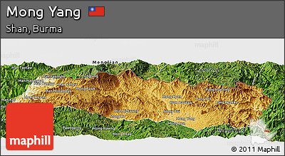 Physical Panoramic Map of Mong Yang, satellite outside