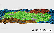 Political Panoramic Map of Mong Yang, darken