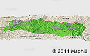 Political Panoramic Map of Mong Yang, shaded relief outside