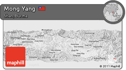 Silver Style Panoramic Map of Mong Yang