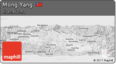 Silver Style Panoramic Map of Mong Yang