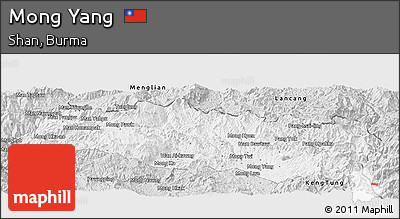 Silver Style Panoramic Map of Mong Yang