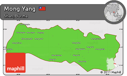 Political Simple Map of Mong Yang, cropped outside