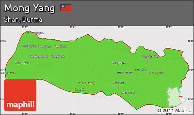 Political Simple Map of Mong Yang, cropped outside