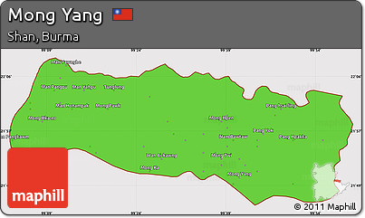 Political Simple Map of Mong Yang, cropped outside