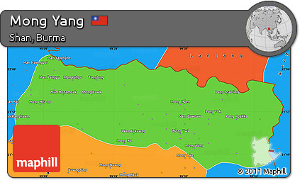 Political Simple Map of Mong Yang