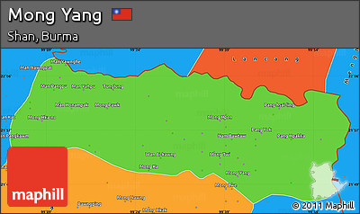 Political Simple Map of Mong Yang