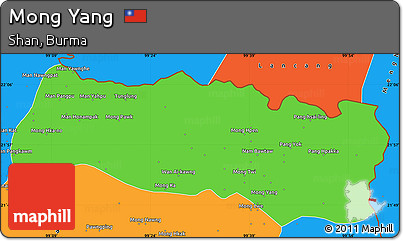 Political Simple Map of Mong Yang