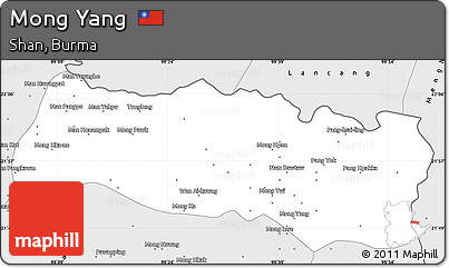 Silver Style Simple Map of Mong Yang
