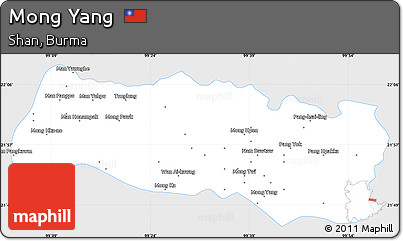 Silver Style Simple Map of Mong Yang, single color outside