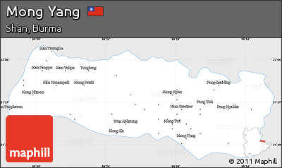 Silver Style Simple Map of Mong Yang, single color outside