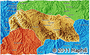 Physical 3D Map of Mongkhak, political outside