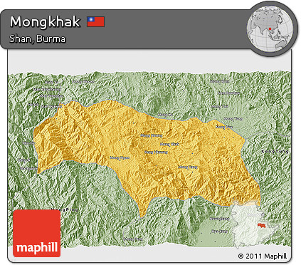 Savanna Style 3D Map of Mongkhak