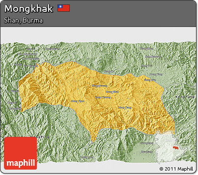 Savanna Style 3D Map of Mongkhak