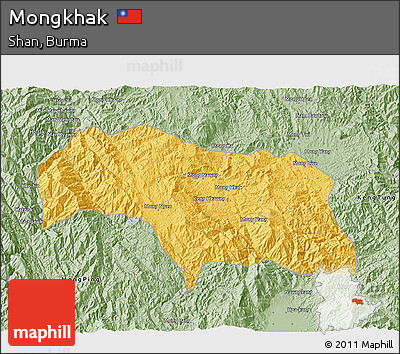 Savanna Style 3D Map of Mongkhak