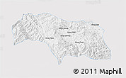 Silver Style 3D Map of Mongkhak, single color outside