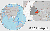 Gray Location Map of Mongkhak, highlighted country, highlighted parent region