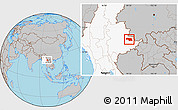 Gray Location Map of Mongkhak, highlighted country