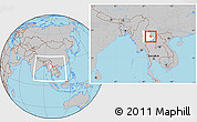 Gray Location Map of Mongkhak, highlighted parent region, within the entire country