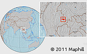 Gray Location Map of Mongkhak, hill shading
