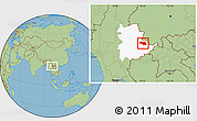 Savanna Style Location Map of Mongkhak, highlighted parent region