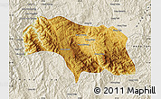 Physical Map of Mongkhak, shaded relief outside