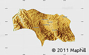 Physical Map of Mongkhak, single color outside