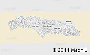 Classic Style Panoramic Map of Mongkhak, single color outside