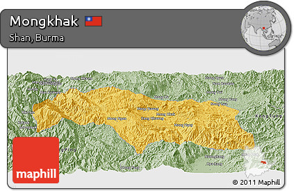 Savanna Style Panoramic Map of Mongkhak