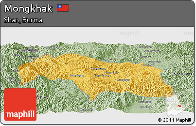Savanna Style Panoramic Map of Mongkhak
