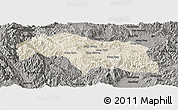 Shaded Relief Panoramic Map of Mongkhak, darken, semi-desaturated