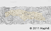 Shaded Relief Panoramic Map of Mongkhak, desaturated