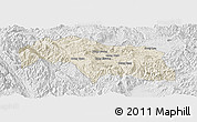 Shaded Relief Panoramic Map of Mongkhak, lighten, desaturated