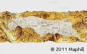 Shaded Relief Panoramic Map of Mongkhak, physical outside